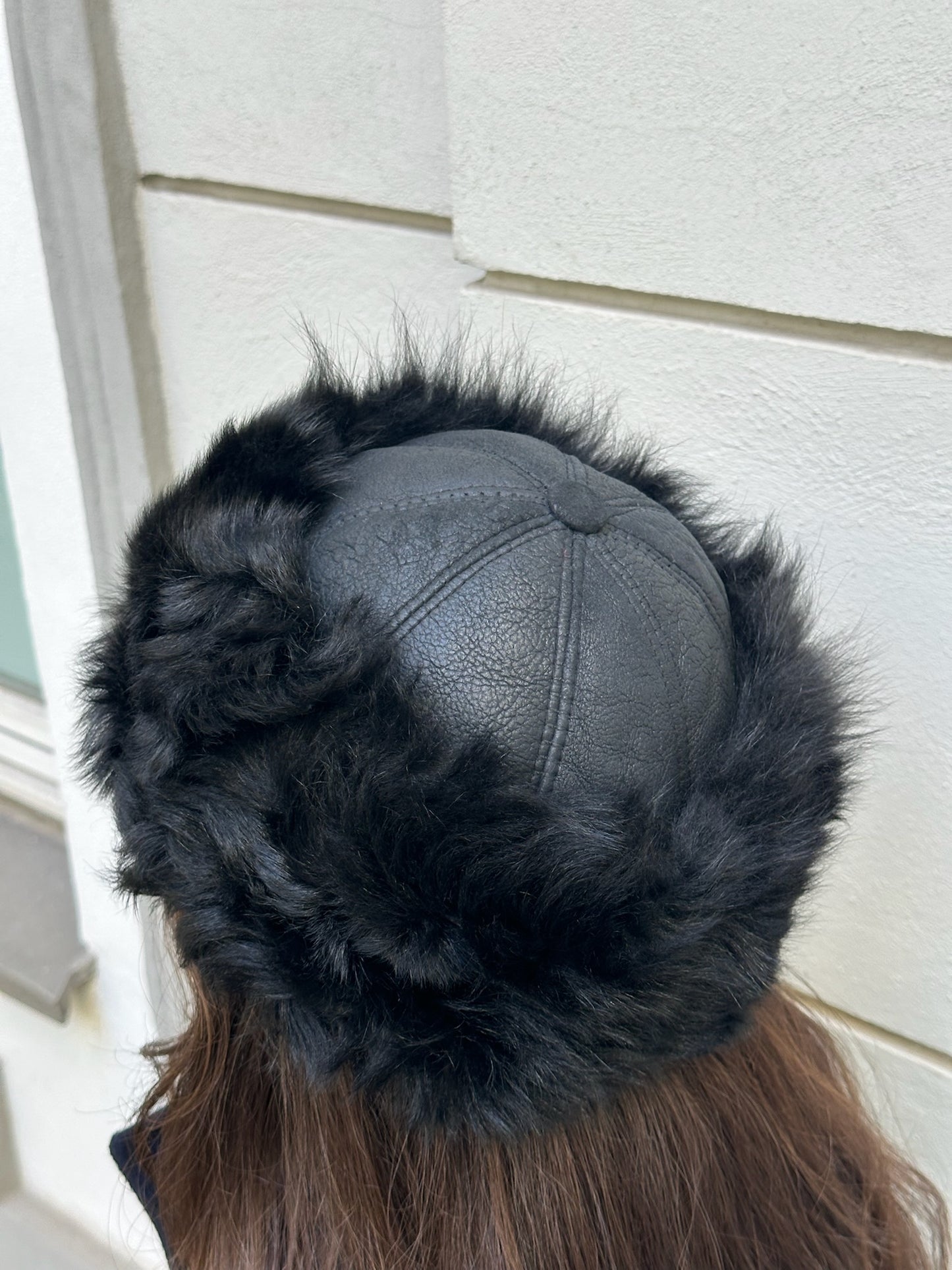 Vintage Black Shearling Hat