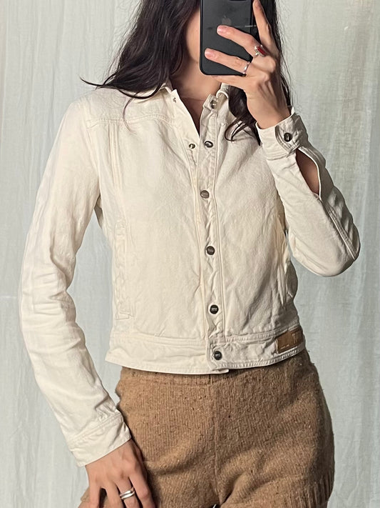 Vintage 100% Hemp Gianfranco Ferre Cream Short Jacket XS/S