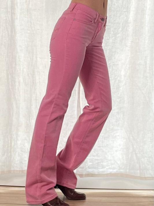 Vintage 100% Cotton Extra Long Pink Denim Jeans XS EU 32