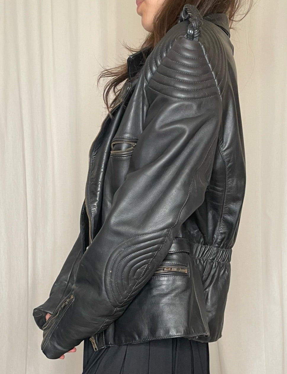 Vintage Leather Moto Jacket M/L