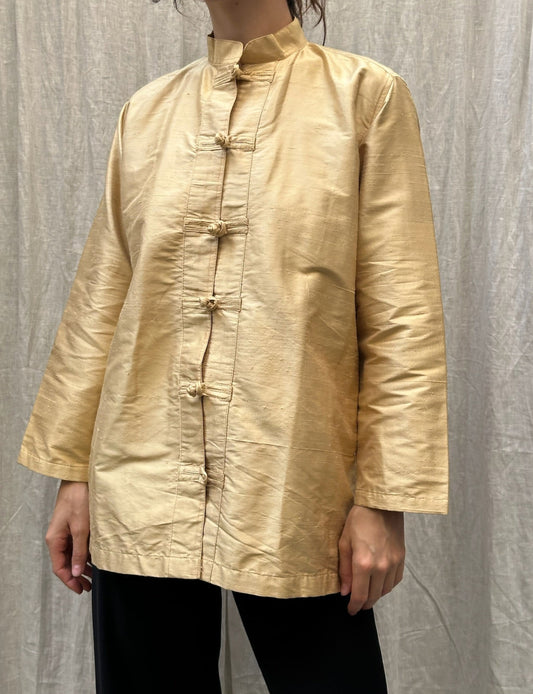 Vintage Asian/Oriental Gold Long Sleeve Jacket Top M