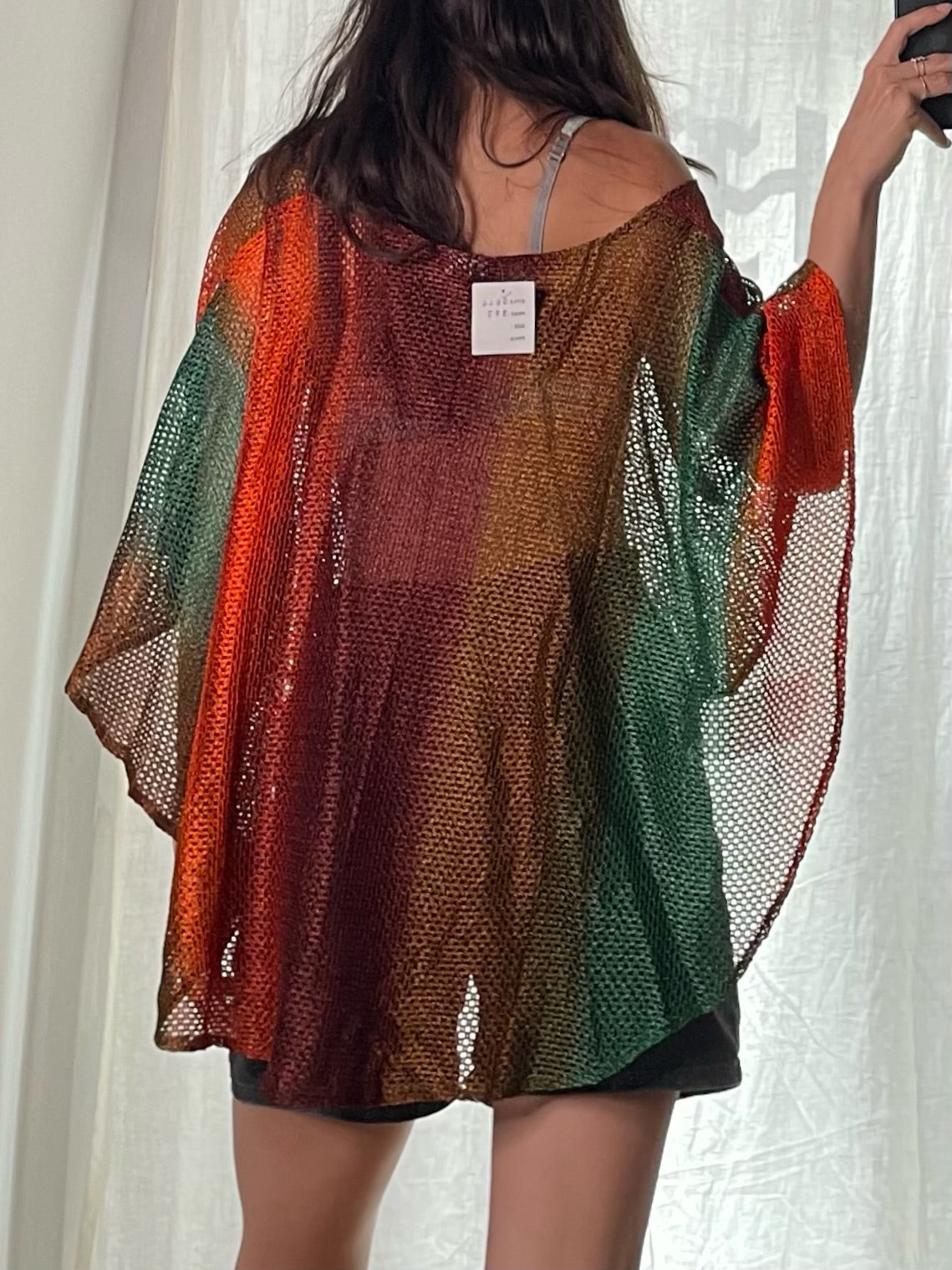 Vintage Y2K Mesh Poncho Top One Size