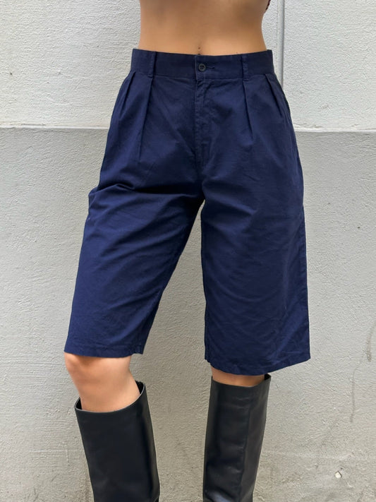 Vintage 100% Cotton Blue Bermuda Shorts S