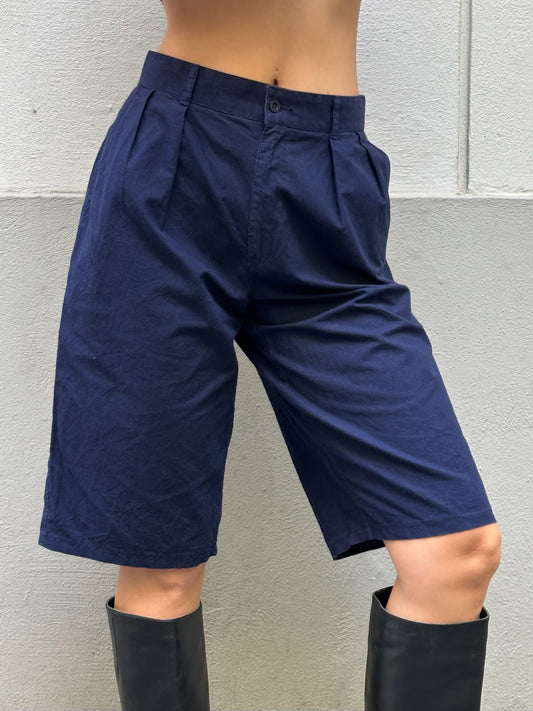 Vintage 100% Cotton Blue Bermuda Shorts S