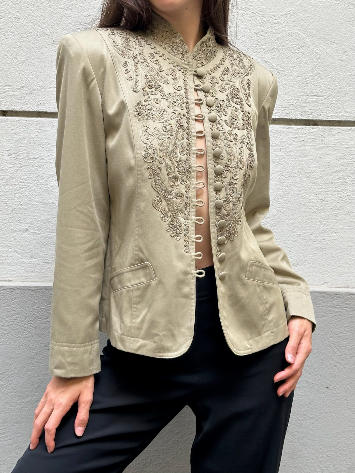 Vintage Olive Green Multi-Button Jacket S/M