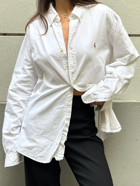 Polo Ralph Lauren 100% Cotton White Button Down Shirt XL