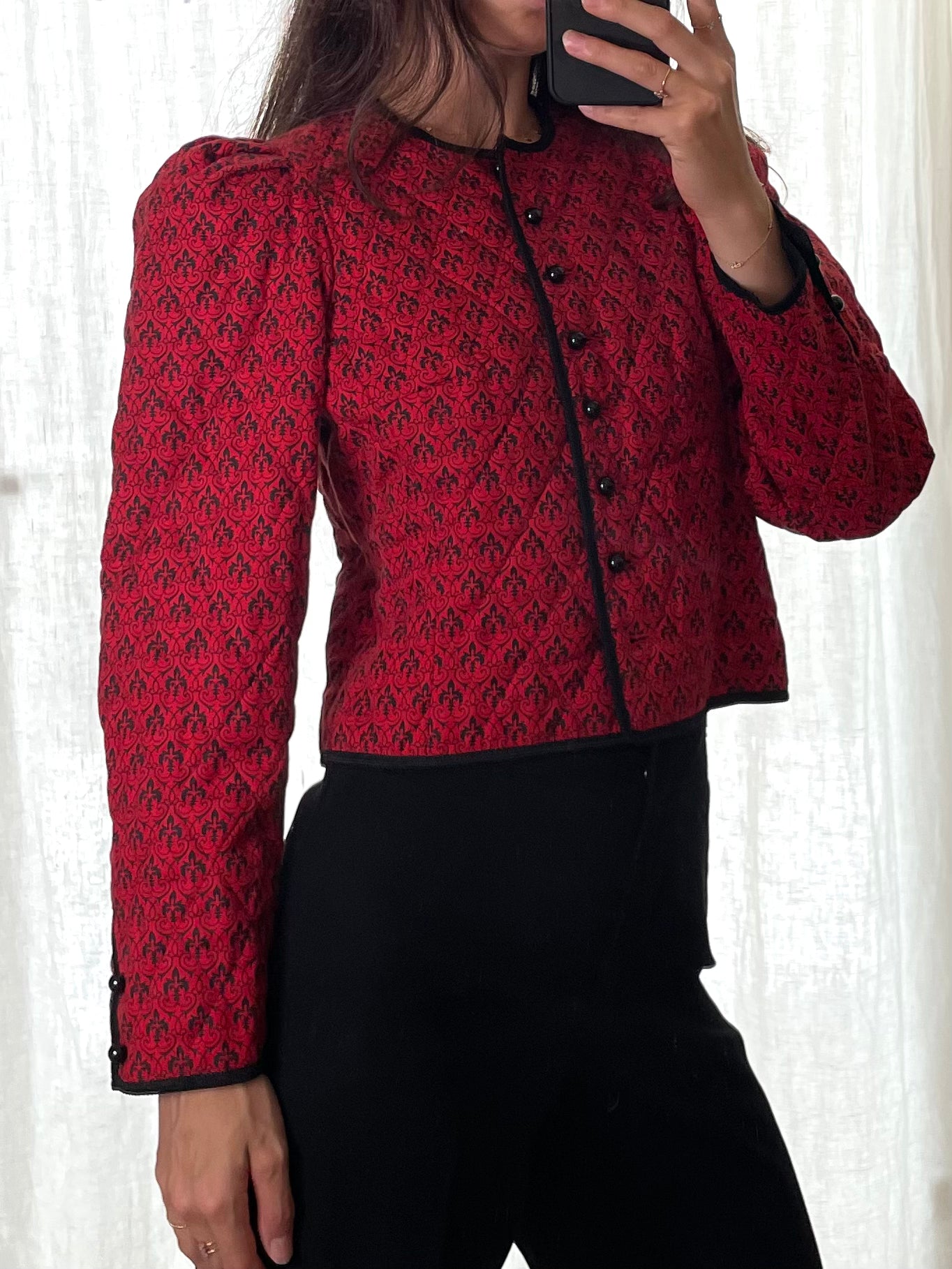 Vintage Cotton/Modal Blend Traditional Austrian Red & Black Jacket S/M