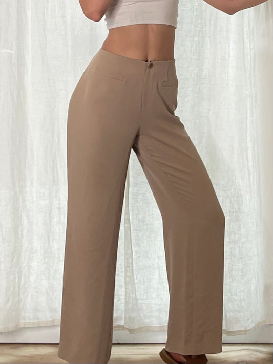 Vintage Khaki Wide/Straight Leg Trousers M