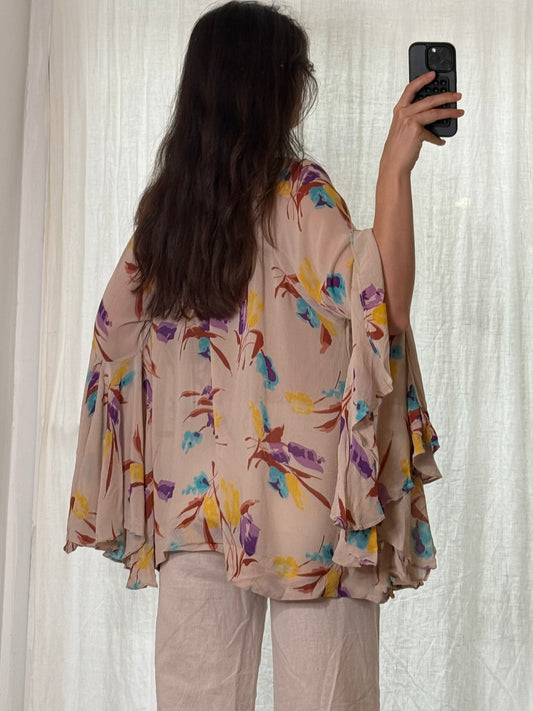 ByTiMo Viscose Frill Sleeve Boho Blouse M