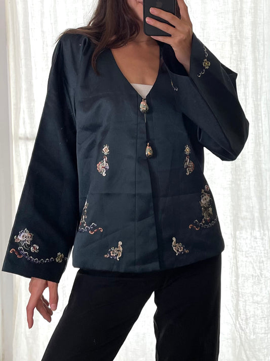 Vintage Asian/Oriental Kimono Style Short Jacket M