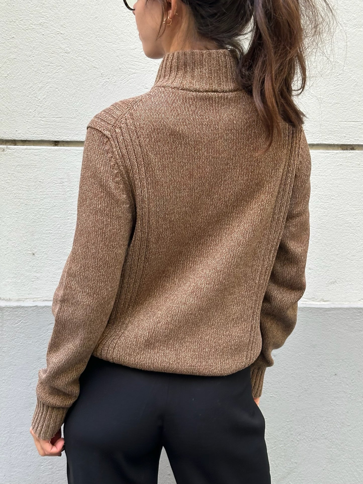Vintage GAP 100% Cotton Brown Zip Up Sweater M