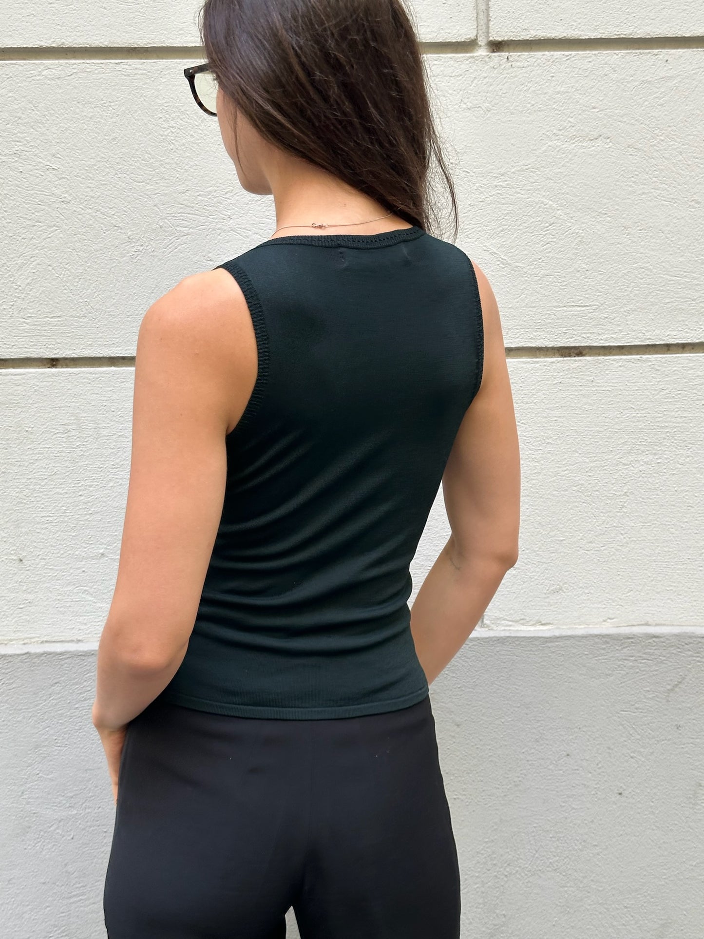Vintage Y2K Rene Derhy Sequin Black Top S