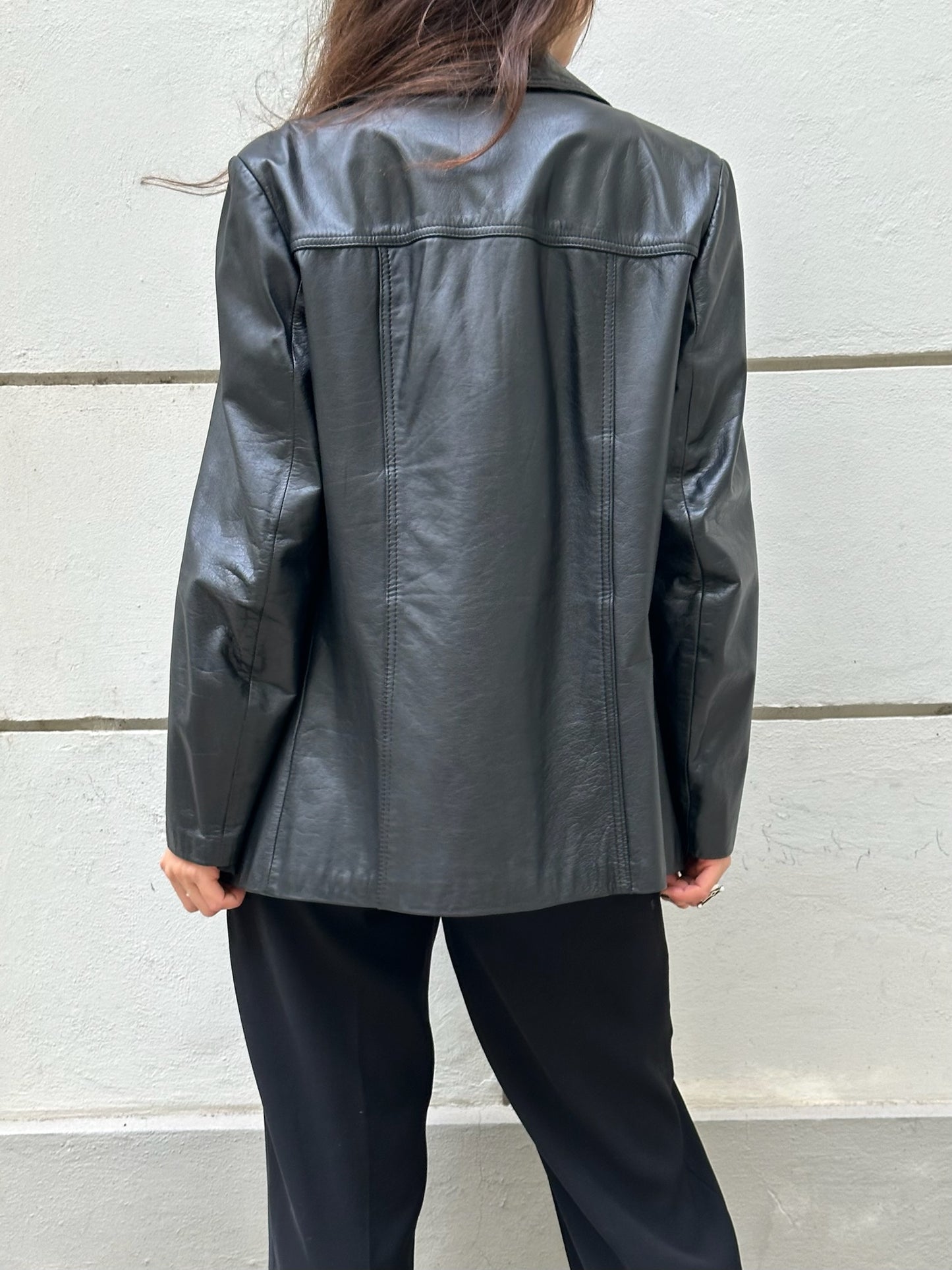 Vintage 100% Genuine Leather Black Jacket M