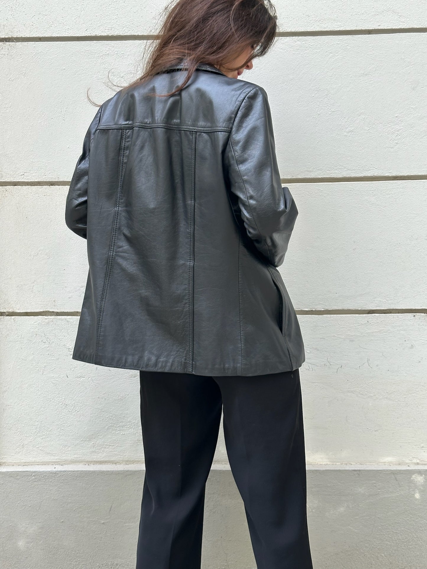 Vintage 100% Genuine Leather Black Jacket M