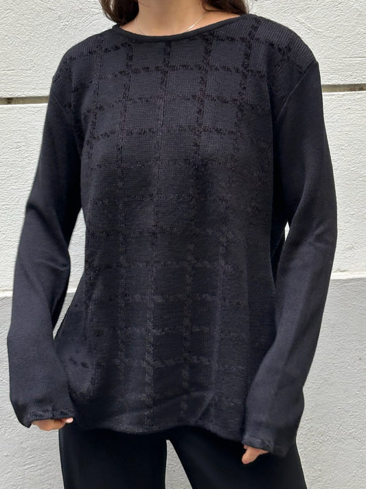 Vintage Black Wool Blend Sweater M