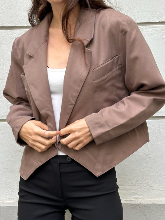 Vintage Light Brown Short Blazer Jacket M