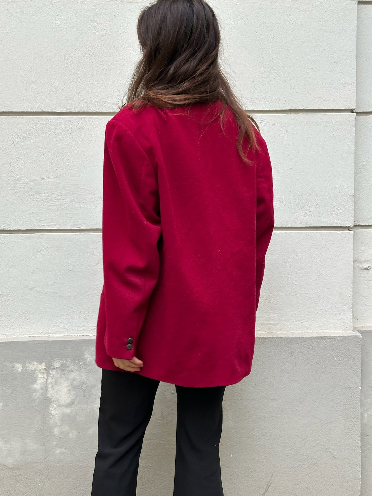 Vintage Wool/Cashmere Blend Dark Red Blazer L/XL