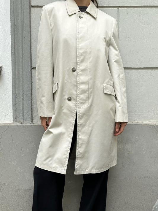 Vintage Off-White Trench Coat Jacket S/M