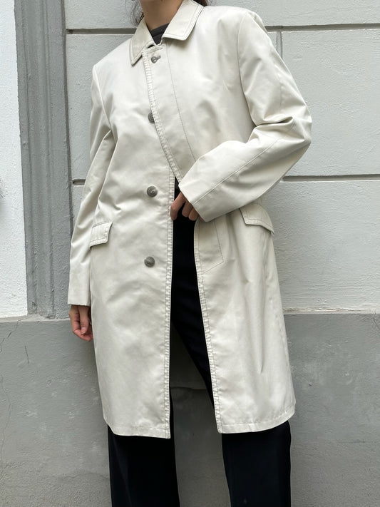 Vintage Off-White Trench Coat Jacket S/M