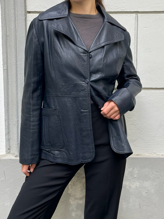 Vintage 100% Genuine Leather Blazer Jacket M