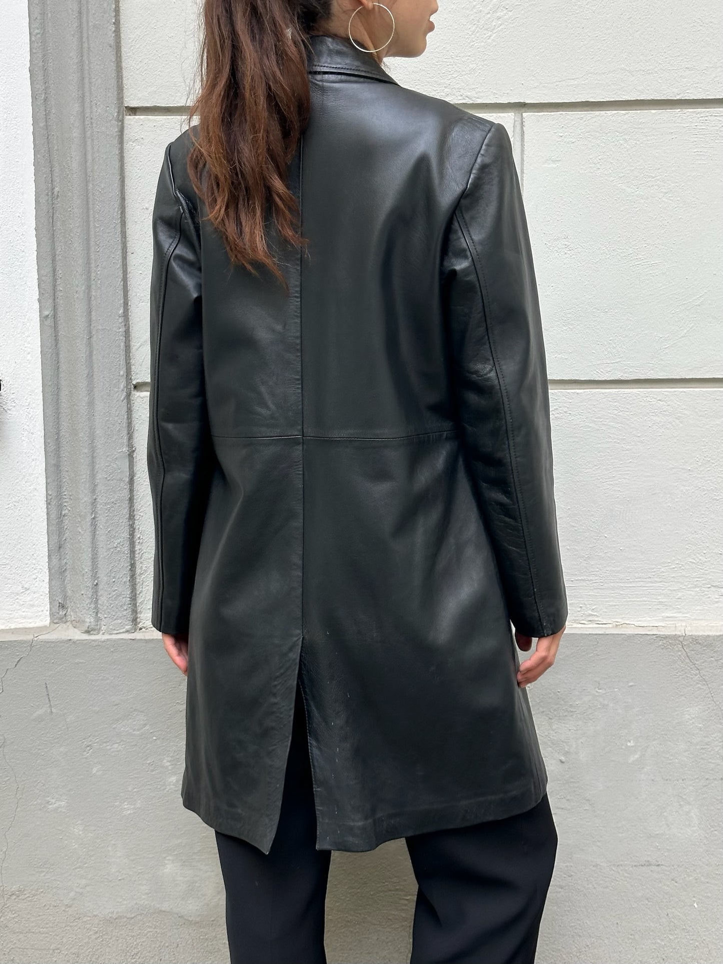 Vintage 100% Genuine Leather Black Blazer Jacket M